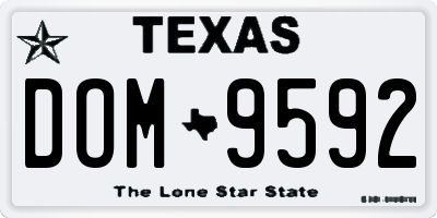TX license plate DOM9592
