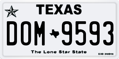 TX license plate DOM9593