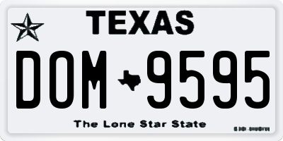 TX license plate DOM9595