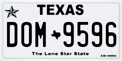 TX license plate DOM9596