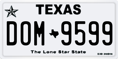 TX license plate DOM9599