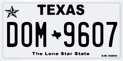 TX license plate DOM9607