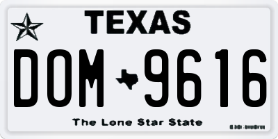 TX license plate DOM9616