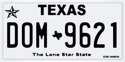 TX license plate DOM9621