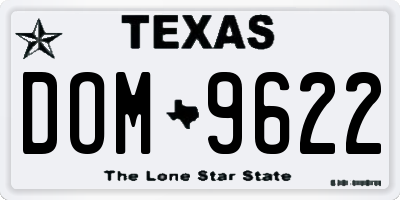 TX license plate DOM9622