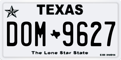 TX license plate DOM9627