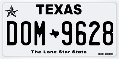 TX license plate DOM9628