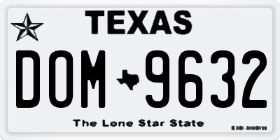 TX license plate DOM9632