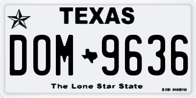 TX license plate DOM9636