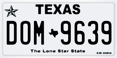 TX license plate DOM9639