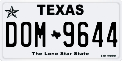 TX license plate DOM9644