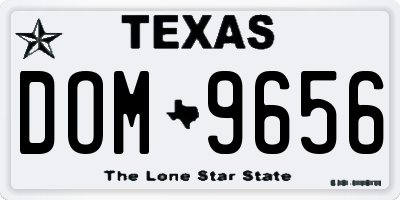 TX license plate DOM9656