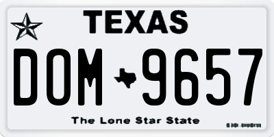 TX license plate DOM9657