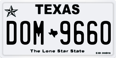 TX license plate DOM9660