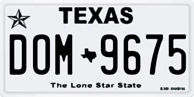 TX license plate DOM9675