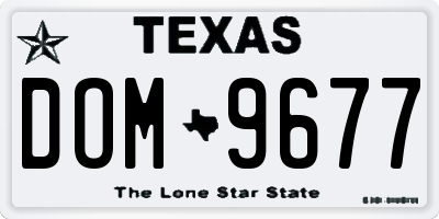 TX license plate DOM9677