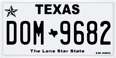 TX license plate DOM9682