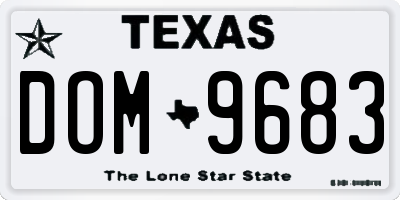 TX license plate DOM9683