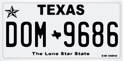 TX license plate DOM9686