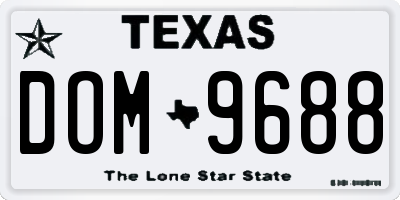 TX license plate DOM9688