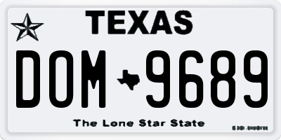 TX license plate DOM9689