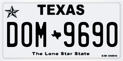 TX license plate DOM9690