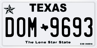 TX license plate DOM9693