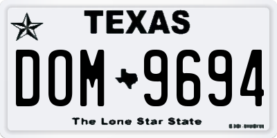 TX license plate DOM9694