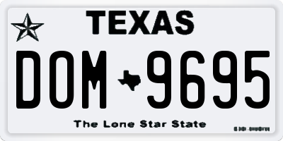 TX license plate DOM9695