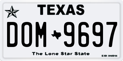 TX license plate DOM9697