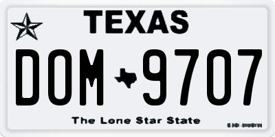 TX license plate DOM9707