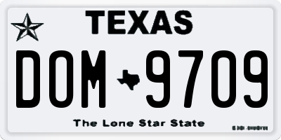 TX license plate DOM9709