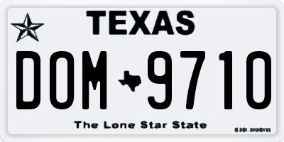 TX license plate DOM9710