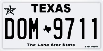 TX license plate DOM9711