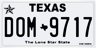 TX license plate DOM9717