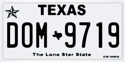 TX license plate DOM9719