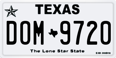 TX license plate DOM9720