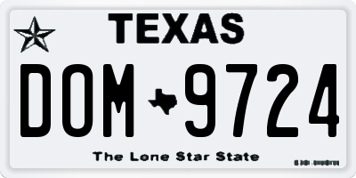 TX license plate DOM9724