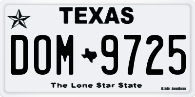 TX license plate DOM9725