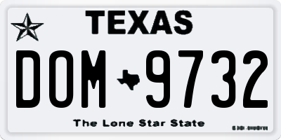 TX license plate DOM9732