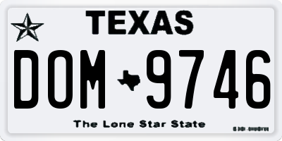 TX license plate DOM9746