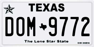 TX license plate DOM9772