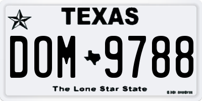 TX license plate DOM9788