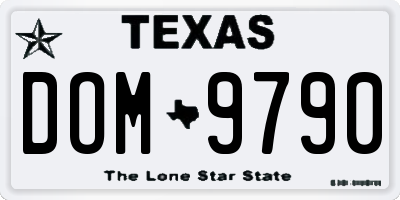 TX license plate DOM9790