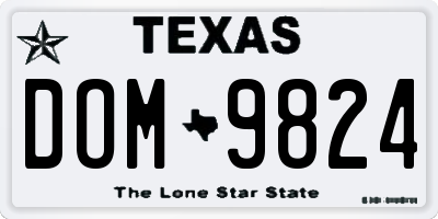 TX license plate DOM9824