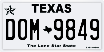 TX license plate DOM9849