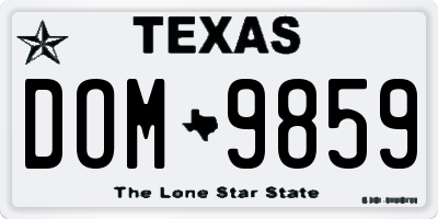 TX license plate DOM9859