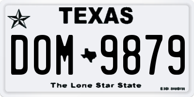 TX license plate DOM9879