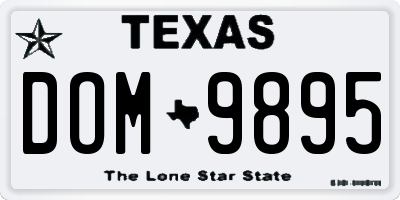 TX license plate DOM9895