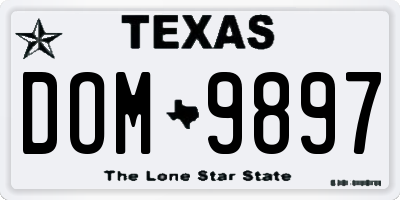 TX license plate DOM9897